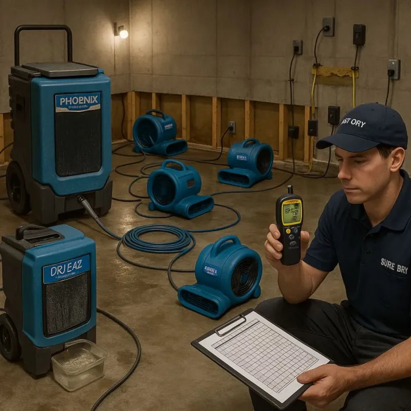 Structural Drying and Dehumidification process in Bristol, NH